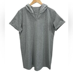 Michael Michael Kors Hooded T-Shirt Dress Gray Metal Studded Bling